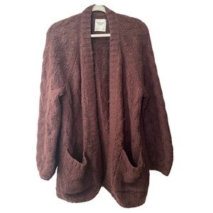 Abercrombie Brown Cable Knit Cardigan